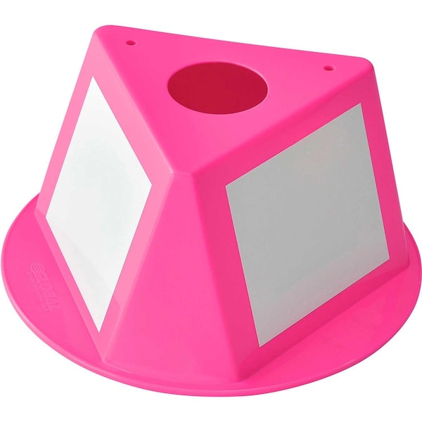 Global Industrial Inventory Control Cone W/ Dry Erase Decals, 10L x 10W x 5H, Hot Pink 412424 - main